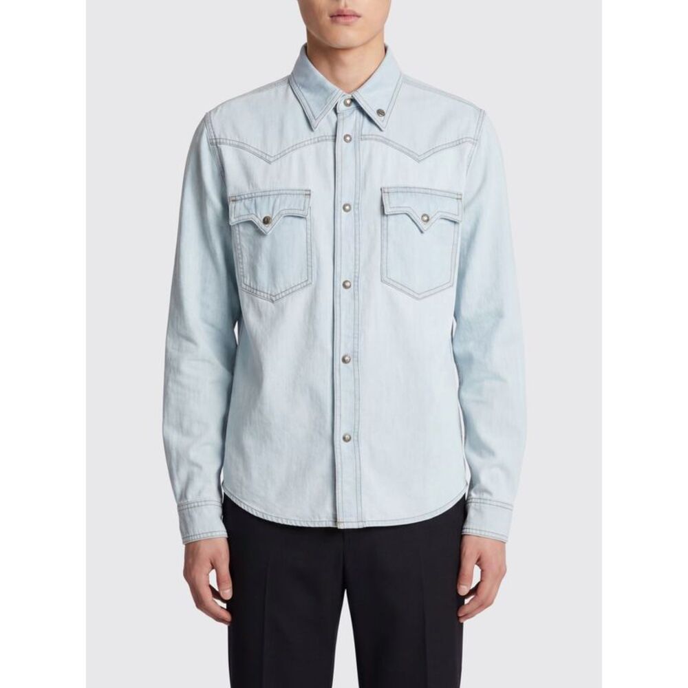 Versace Men Denim Casual Shirt Versace
